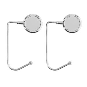 kwmobile Purse Hooks for Table - Set of 2 Metal Handbag Hook Holder Hand Bag Hanger for Tables, Desks, Silver