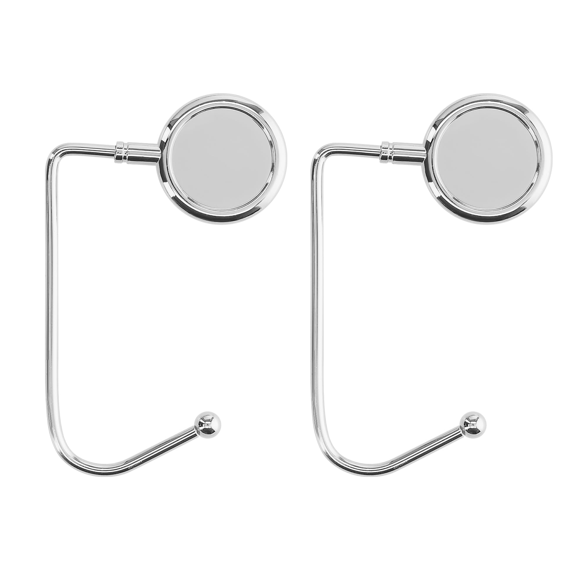 kwmobile Purse Hooks for Table - Set of 2 Metal Handbag Hook Holder Hand Bag Hanger for Tables, Desks, Silver