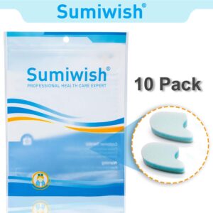 Sumiwish Foam Toe Separators, 10 Pack Breathable Toe Spacers, Reduce Friction and Relieve Corns Pain, Overlapping Toes Corrector - (Blue)