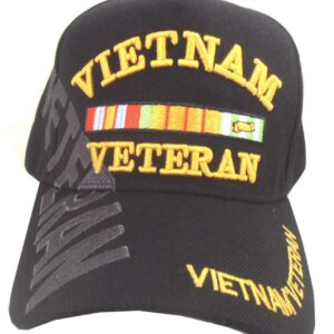 Vietnam Veteran Baseball Cap 3D Embroidered Military Apparel for Men and Women Black