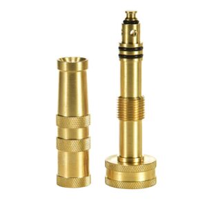 Heavy-Duty Brass Hose Nozzle, Adjustable Twist Hose Nozzle, Jet Sweeper Nozzle, Garden Sprayer