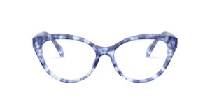 ralph by ralph lauren women's ra7116 butterfly prescription eyewear frames, shiny spotted violet havana/demo lens, 54 mm