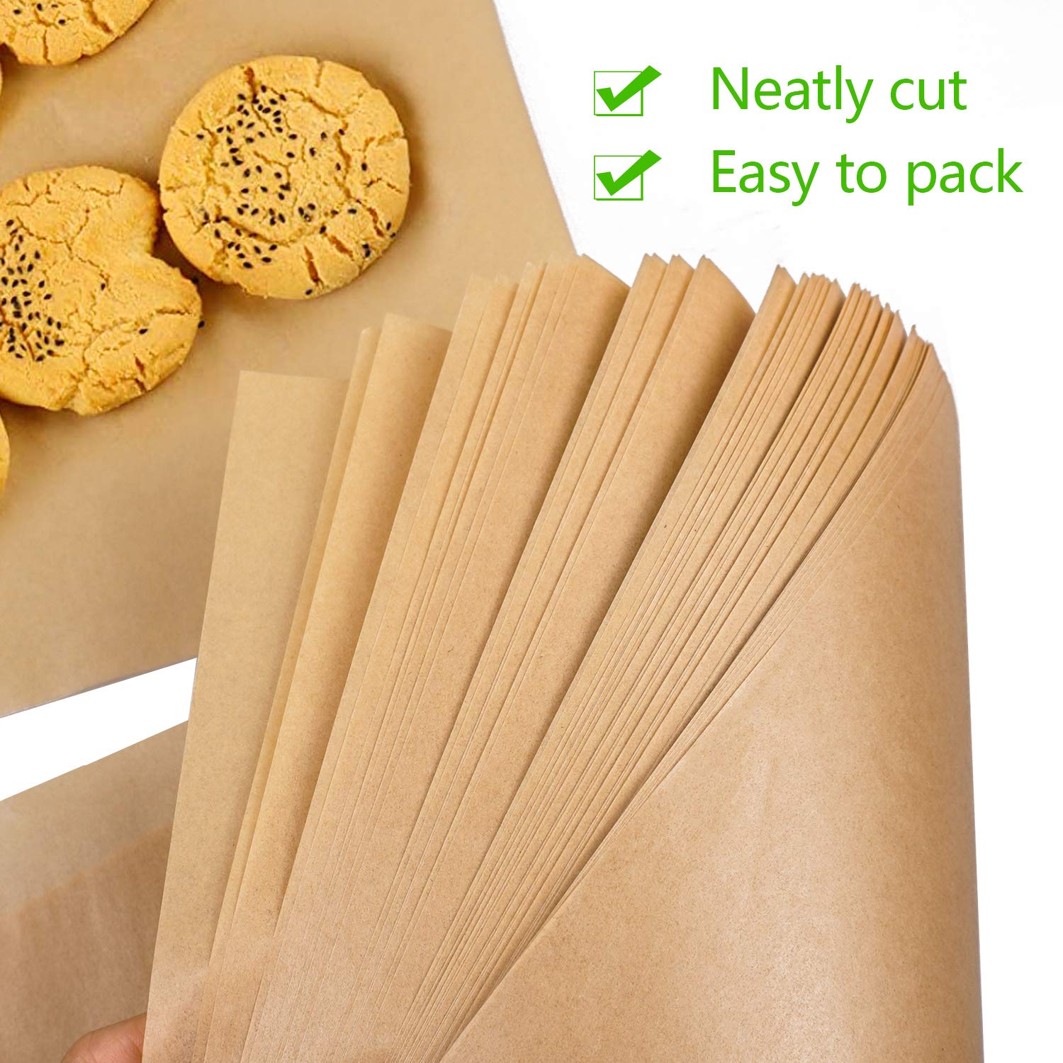 QYH 100 Pcs Parchment Paper Sheets for Baking, 8x12 Inches Unbleached, Precut Parchment Paper for Baking Cookies, Frying, Air Fryer, Cooking, Grilling Rack, Oven