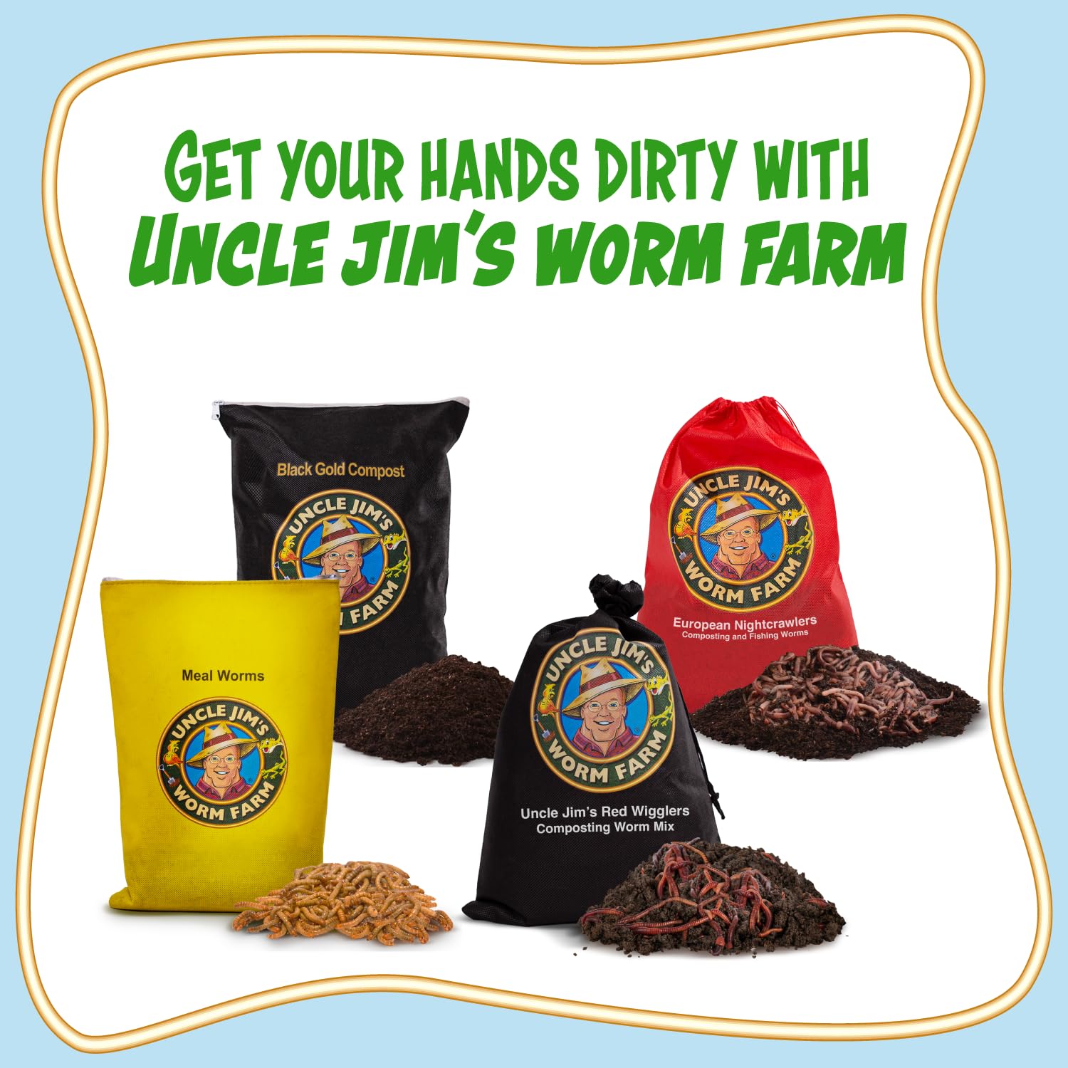 Uncle Jim's Worm Farm Super Red European Nightcrawlers for Composting and Garden Soil Aeration | Large Nightcrawlers Improve Soil Structure and Quality for Healthier Gardens | 250 Count