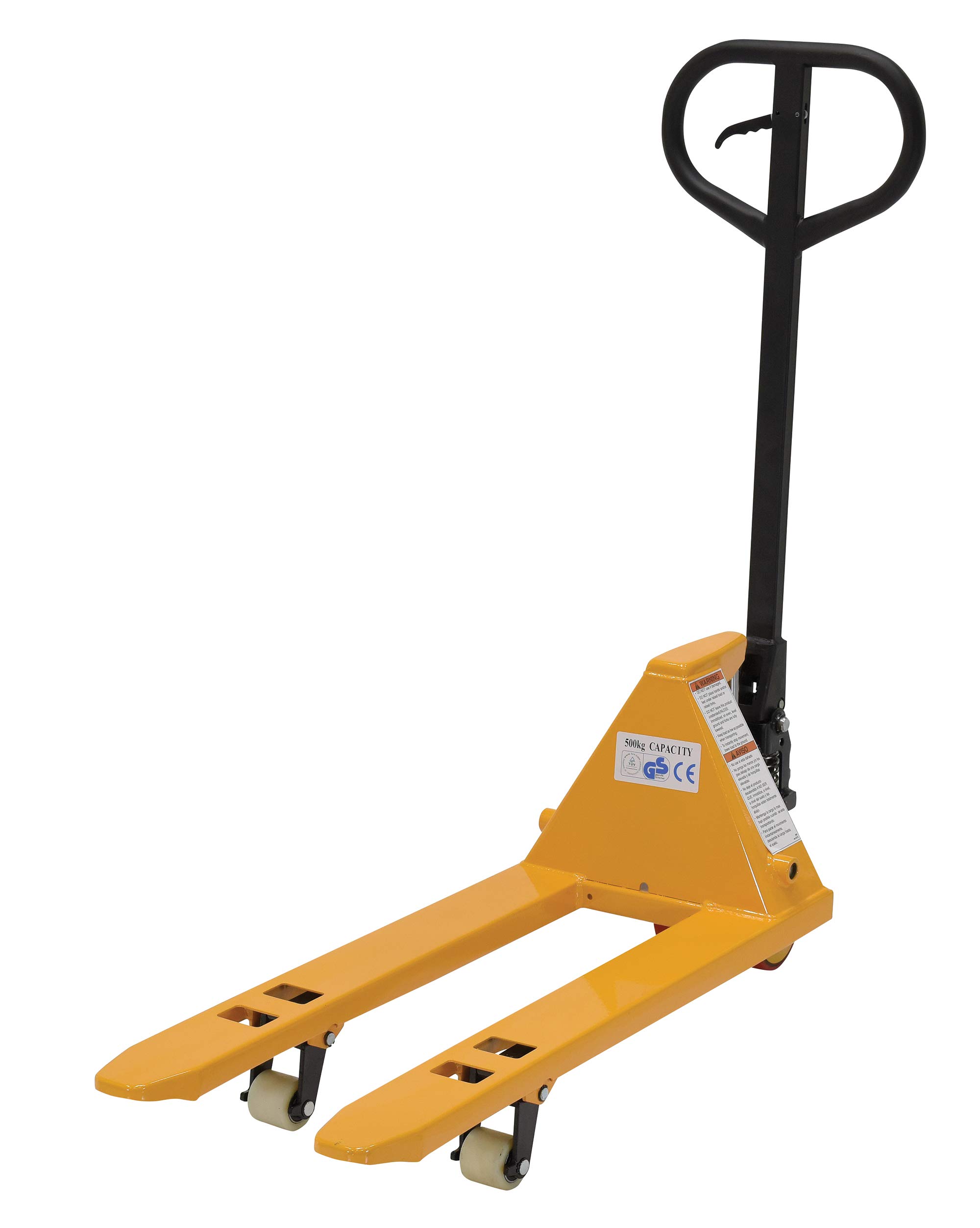 Vestil PM1-1532-MINI Steel Mini Hand Pallet Truck 45 in. x 15 in. x 45 in. 1100 Lb. Capacity Yellow