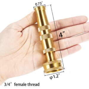 Heavy-Duty Brass Hose Nozzle, Adjustable Twist Hose Nozzle, Jet Sweeper Nozzle, Garden Sprayer