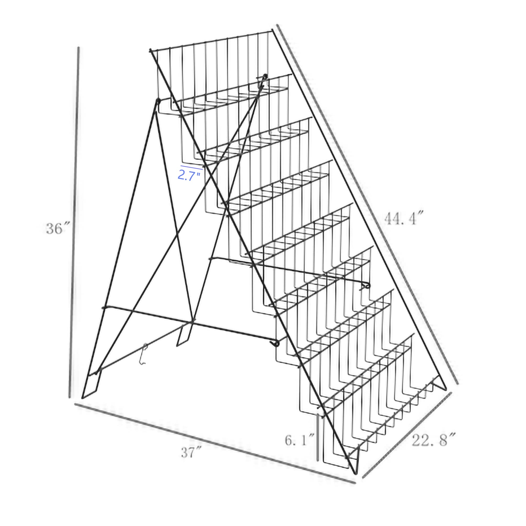 FixtureDisplays® 8-Tier Literature Holder Greeting Card Floor Stand Displays Book DVD Brochure Travel Collapsable Wire Metal Rack 1483new-NF