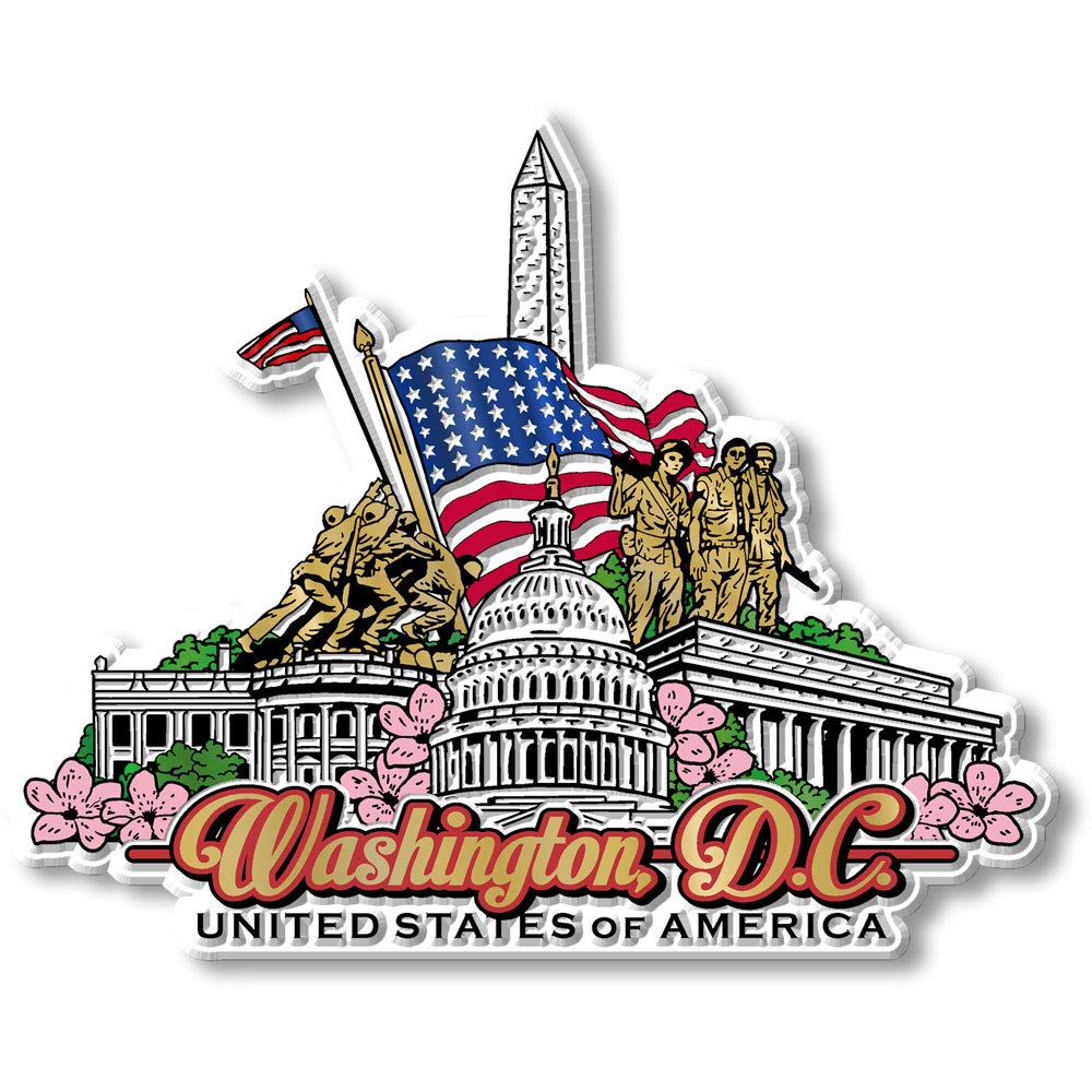 Washington, D.C. Magnet by Classic Magnets, Collectible Souvenirs Made in The USA, 4.4" x 3.6"