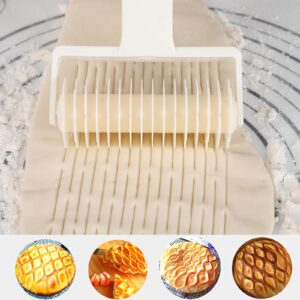 Lamoutor 2Pcs Lattice Roller Cutter Pastry Cutter Roller DIY Baking Tool for Dought Cookie Pie Pizza Bread Pastry