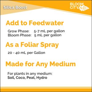 Liquid Silica Boost Fertilizer and Supplement by Bloom City, 1/2 Pint (8 oz) Concentrated Makes 45 Gallons