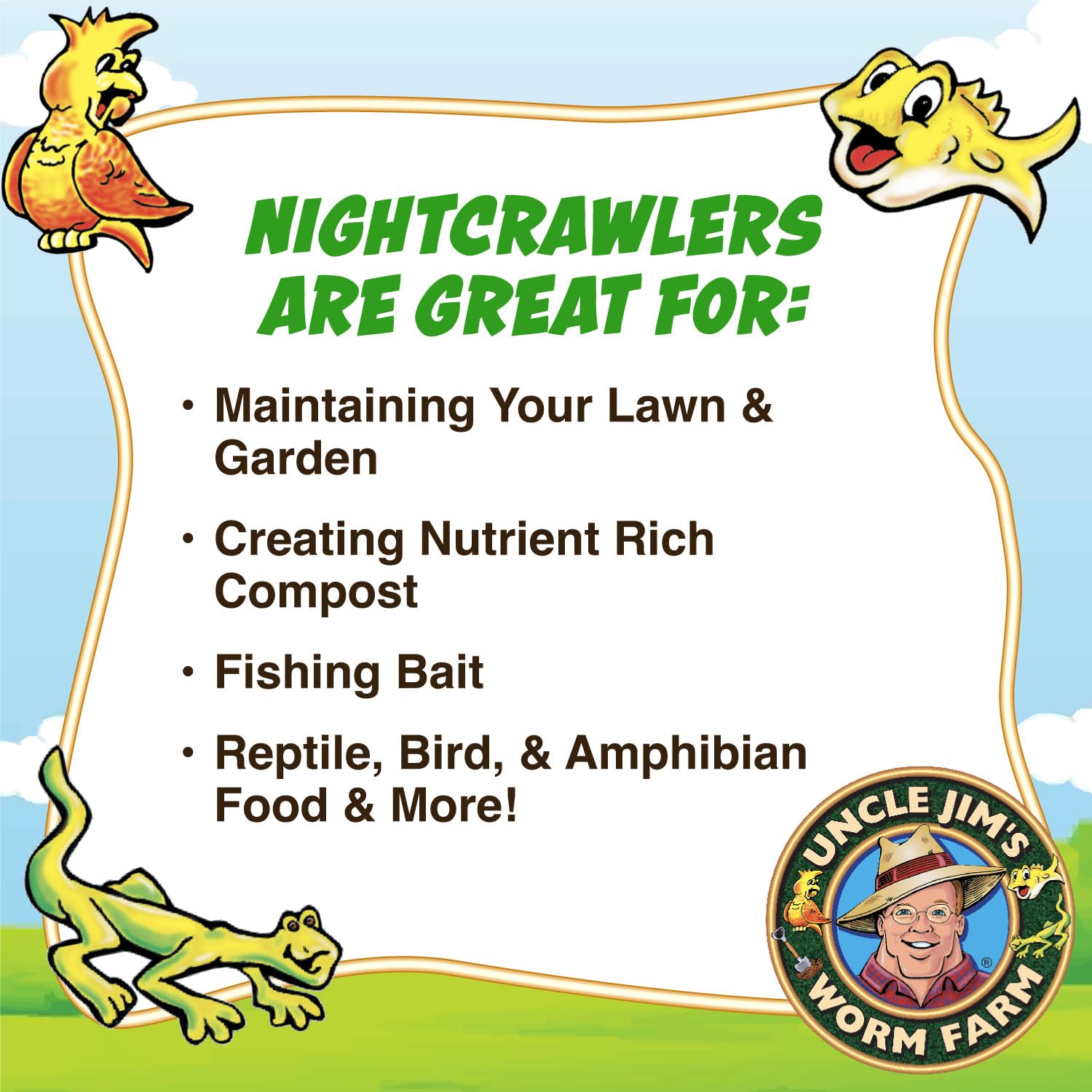 Uncle Jim's Worm Farm Super Red European Nightcrawlers for Composting and Garden Soil Aeration | Large Nightcrawlers Improve Soil Structure and Quality for Healthier Gardens | 250 Count