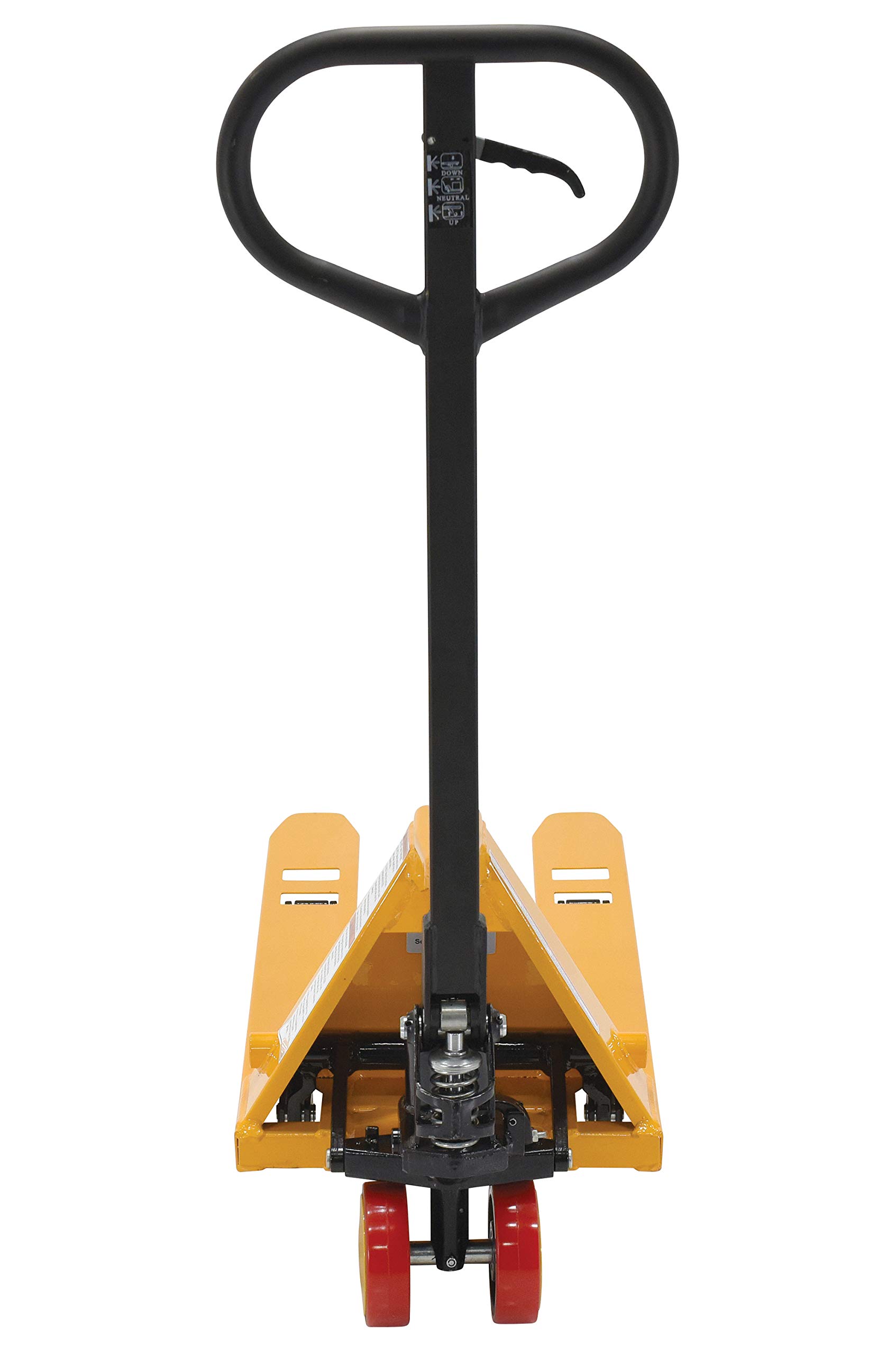 Vestil PM1-1532-MINI Steel Mini Hand Pallet Truck 45 in. x 15 in. x 45 in. 1100 Lb. Capacity Yellow