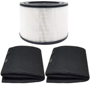 50250-s replacement hepa filter and 2 wrapping carbon pre-filters compatible with honeywell 24000 24500 50250-s 52500. part number 24000