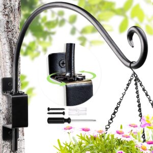 lifyzoon swivel bird feeder hanger hook: swivel hanging plant bracket outdoor - wall mount swivel hanging hook for bird feeder 16-inch