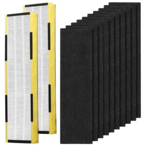 replacement flt5000 filter c for guardian ac5000, ac5000e, ac5250pt, ac5350b, ac5350bca, ac5350w, ac5300b, 2 pack flt5000 filters & 10 pack carbon filters