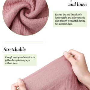 Geyoga 6 Pcs Women Scarf Shawl Hijab Scarfs Cotton Blend Crinkle Scarf Wrap Head Scarf for Seasons (Stylish Colors)