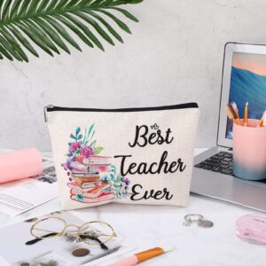 Weewooday Teacher Appreciation Present for Women Makeup Bag Keychain for Teacher for 2024 Graduation