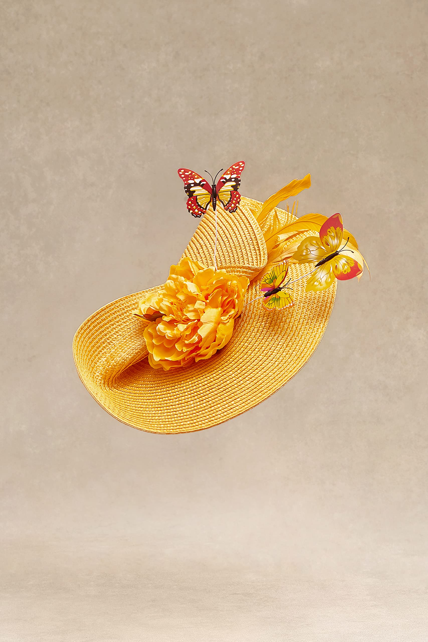 BABEYOND Tea Party Fascinator Hat for Women Kentucky Headwear Derby Pillbox Wide Brim Church Hat for Cocktail Wedding