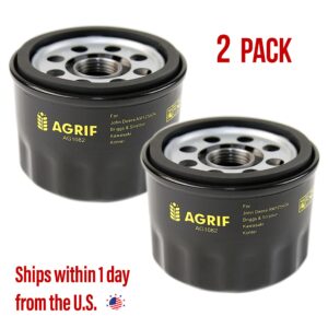 Agrif Replacement 2-Pack Oil Filter Fits For John Deere AM125424, Tecumseh 36563, Kawasaki 49065 7007, Pro Performance Lawn Mower Oil Filter