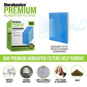 Durabasics Filter Replacements for Honeywell Filter T - 4 Pack - For HEV615 & HEV620 - Compatible with HFT600 Honeywell Humidifier Filter, HFT600, Filter HFT600 & Honeywell Humidifier Filter T