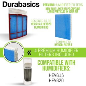 Durabasics Filter Replacements for Honeywell Filter T - 4 Pack - For HEV615 & HEV620 - Compatible with HFT600 Honeywell Humidifier Filter, HFT600, Filter HFT600 & Honeywell Humidifier Filter T