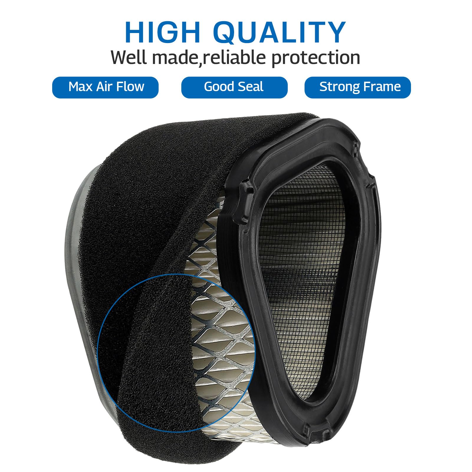 LOCOPOW 1208314 12 083 05 Air Filter Replace M92359 GY20574 am121608 am123553 Fit for Kohler Command Pro 12.5hp 13hp 14hp 15hp 16hp Fit for John Deere GT255 LT155 LT133 STX38 LX255 LT150