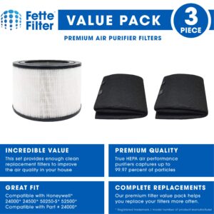 50250-S Replacement HEPA Filter and 2 Wrapping Carbon Pre-Filters Compatible with Honeywell 24000 24500 50250-S 52500. Part Number 24000