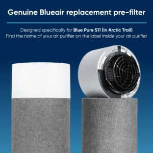 BLUEAIR Blue Pure 511 Genuine Pre-Filter, Fits Blue Pure 511 Air Purifier, Traps Pet Hair, Pollen, Dust, Vacuum Exterior, Washable Fabric, Arctic Trail