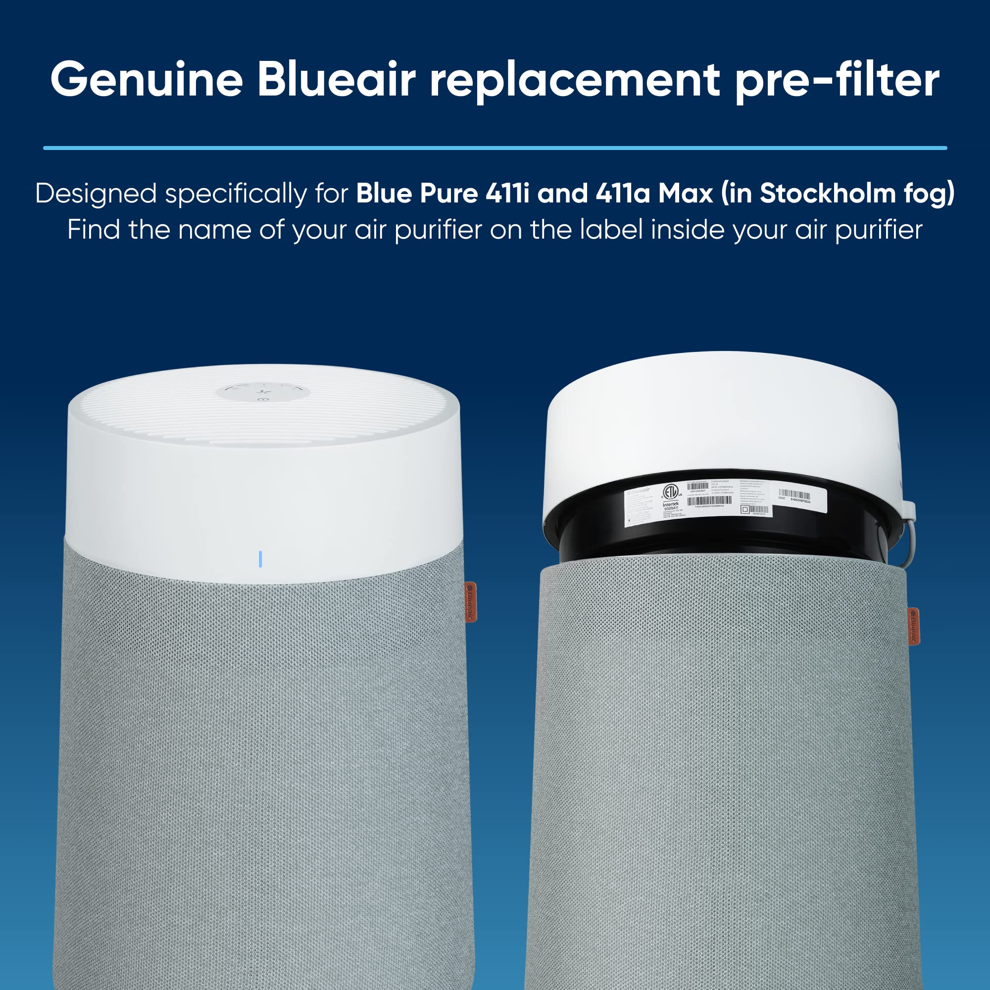 BLUEAIR Genuine Pre-Filter Blue Pure 411i Max and 411a Max Air Purifiers, Washable Fabric, Sand Pink Medium