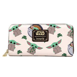 loungefly star wars baby yoda the mandalorian all over print wallet