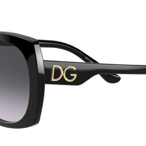 Dolce & Gabbana Women's Round Fashion Sunglasses, Black/Light Grey Gradient Black, One Size