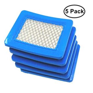 MOWFILL 5 Pack 491588 Air Filter Replace for BS 491588S,John Deere AM116236, Toro 119-1909, Craftsman 3364 Air Cleaner, Lawn Mower Air Filter