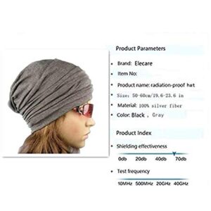 Effective 99.99% Anti Radiation Cap Multicolor EMF Protection Hat Shielding Cell WiFi 5G RF Hat 50-60cm/19.6-23.6 in (Gray)