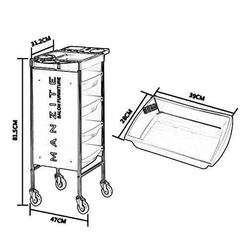 JF-XUAN Cart Hospital Trolley, Medical Supplies Rack,Medical Cart Tool 3 Tier Hotel Catering Cart with Handle, Plastic Cleaning Service Rolling Trolley Dining Cart for Restaurants, 40-50Kg Load Capaci