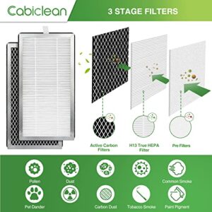 4 Pack 15 Replacement Filter, 3-in-1 Pre-Fiter, True H13 HEPA Filter and Activated Carbon Filter Compatible with 15 Air Purifier