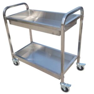 ygcbl multifunction serving portable hand trucks,cart service hotel warehouse 2 layer steel nail fixing high temperature resistance easy to push and pull, 3 sizes,kitchen,silver,85x45x90cm