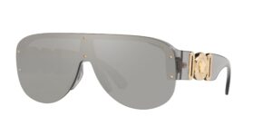 versace ve 4391 311/6g transparent grey plastic shield sunglasses grey mirror lens