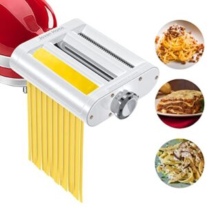 pasta maker attachment for kitchenaid stand mixers 3 in 1 set includes pasta roller spaghetti cutter & fettuccine cutter, pasta attachment for kitchenaid by jovan home