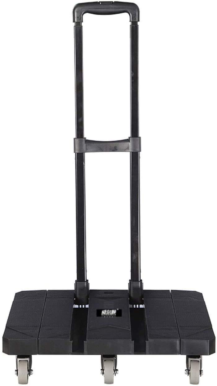 MTYLX Multifunctional Portable Trolleys with Wheels,Handcart Polypropylene Material, Load Capacity 200Kg, Foldable Trolley (Color : Black)