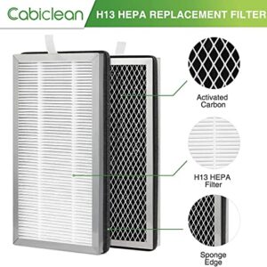 4 Pack 15 Replacement Filter, 3-in-1 Pre-Fiter, True H13 HEPA Filter and Activated Carbon Filter Compatible with 15 Air Purifier