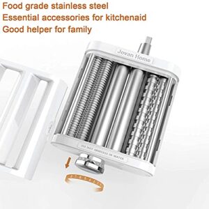 Pasta Maker Attachment for KitchenAid Stand Mixers 3 in 1 Set Includes Pasta Roller Spaghetti Cutter & Fettuccine Cutter, Pasta Attachment for KitchenAid By Jovan Home