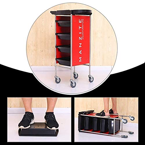 JF-XUAN Cart Hospital Trolley, Medical Supplies Rack,Medical Cart Tool 3 Tier Hotel Catering Cart with Handle, Plastic Cleaning Service Rolling Trolley Dining Cart for Restaurants, 40-50Kg Load Capaci