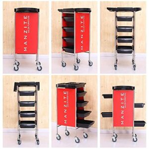 JF-XUAN Cart Hospital Trolley, Medical Supplies Rack,Medical Cart Tool 3 Tier Hotel Catering Cart with Handle, Plastic Cleaning Service Rolling Trolley Dining Cart for Restaurants, 40-50Kg Load Capaci