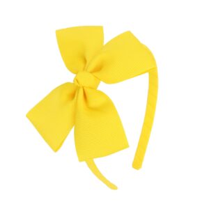 meedee hairband, yellow grosgrain bow headband for girls toddlers kids party decor cosplay costume headwear makeup handmade hair band, 1 pc