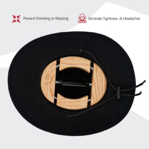 HAIBEIR Hat Stretcher 4-Way Wooden Hat Stretcher Black for Adults One Size from 7.08'' to 9.6'',Simple & Easy to Use