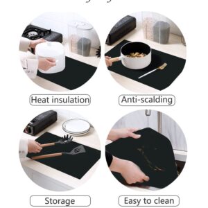 emolife Heat Resistant Mat for Air Fryer Site on, Thick Silicone Mats for Kitchen Counter, Countertop Protector, No-slip (Black)