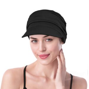 Winitas Chemo Headwear for Women Hair Loss Cotton Black