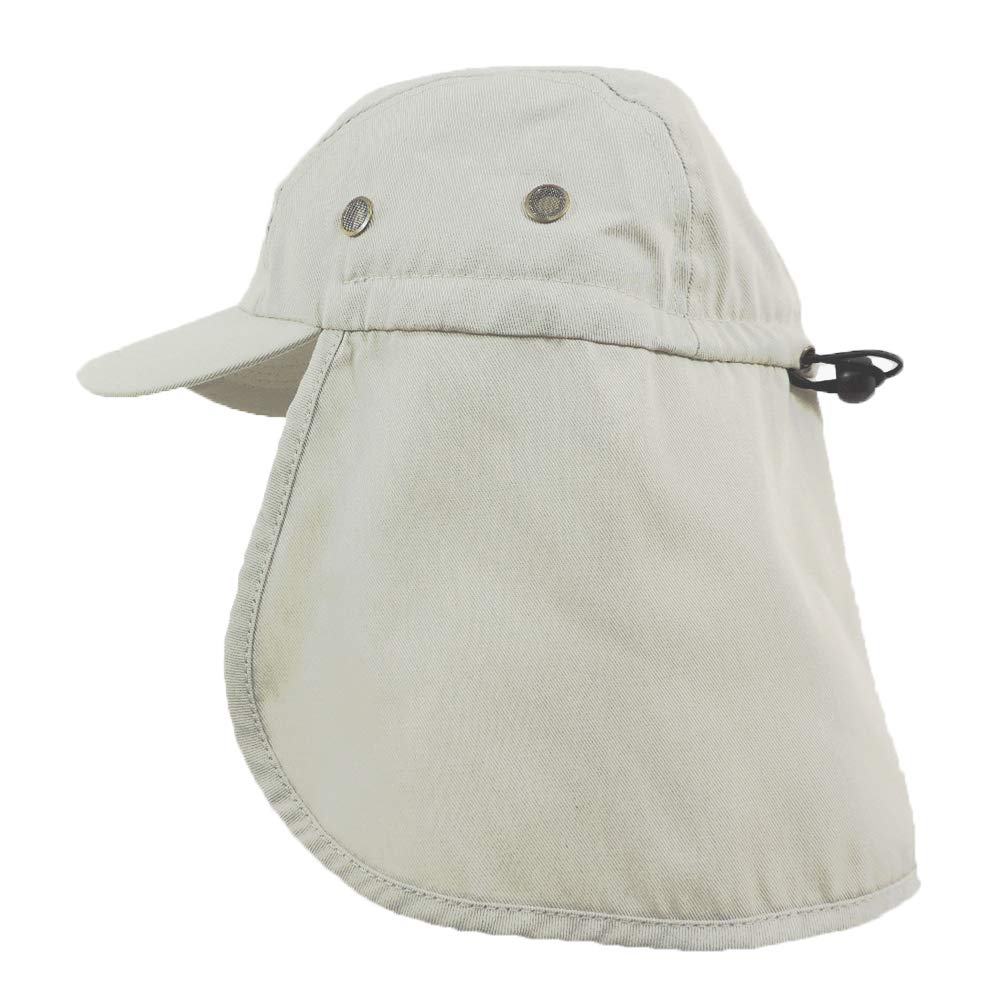 Foreign Legion Style Sun Flap Hat Beige Stone