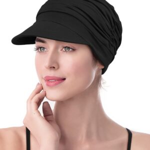 Winitas Chemo Headwear for Women Hair Loss Cotton Black