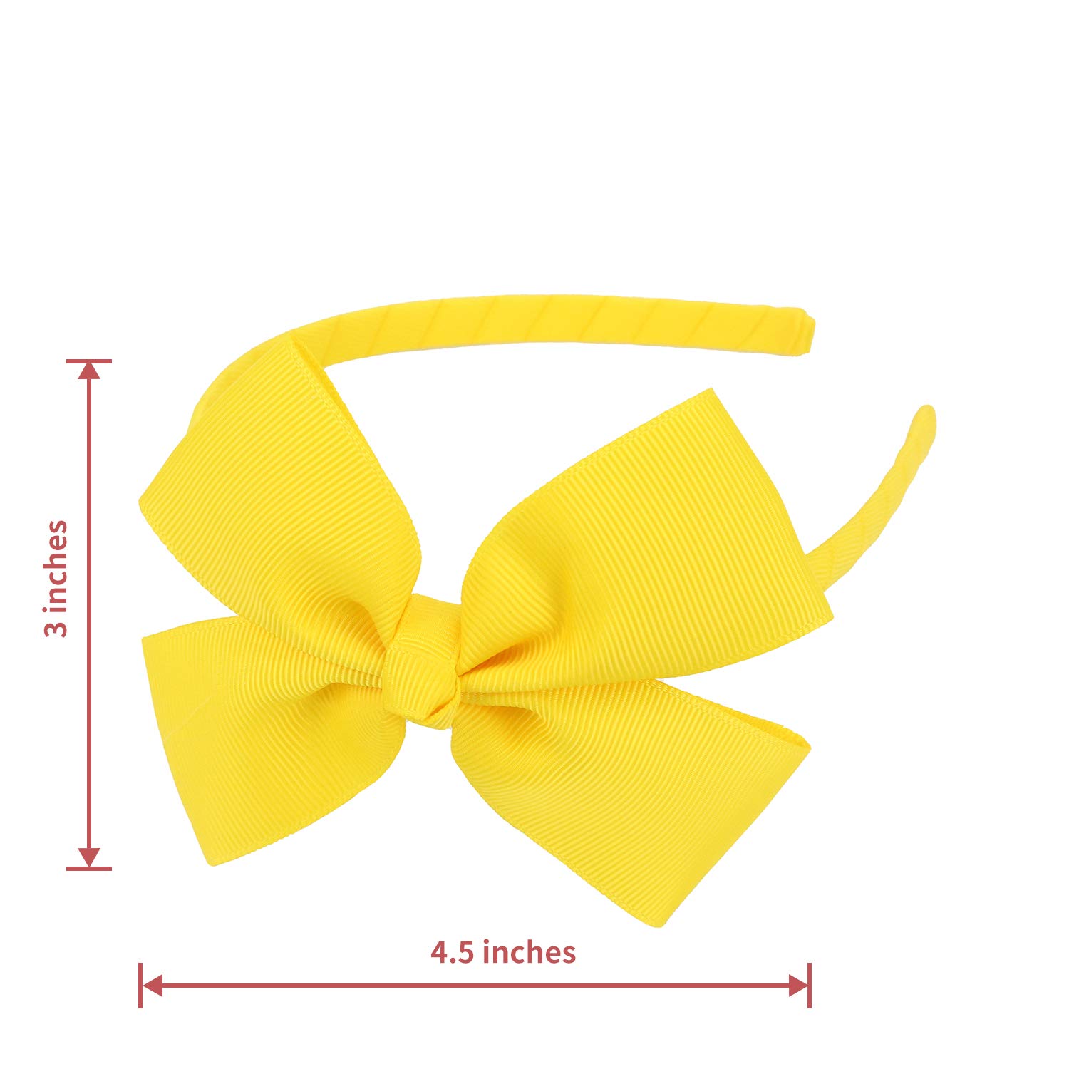 MEEDEE Hairband, Yellow Grosgrain Bow Headband for Girls Toddlers Kids Party Decor Cosplay Costume Headwear Makeup Handmade Hair Band, 1 PC